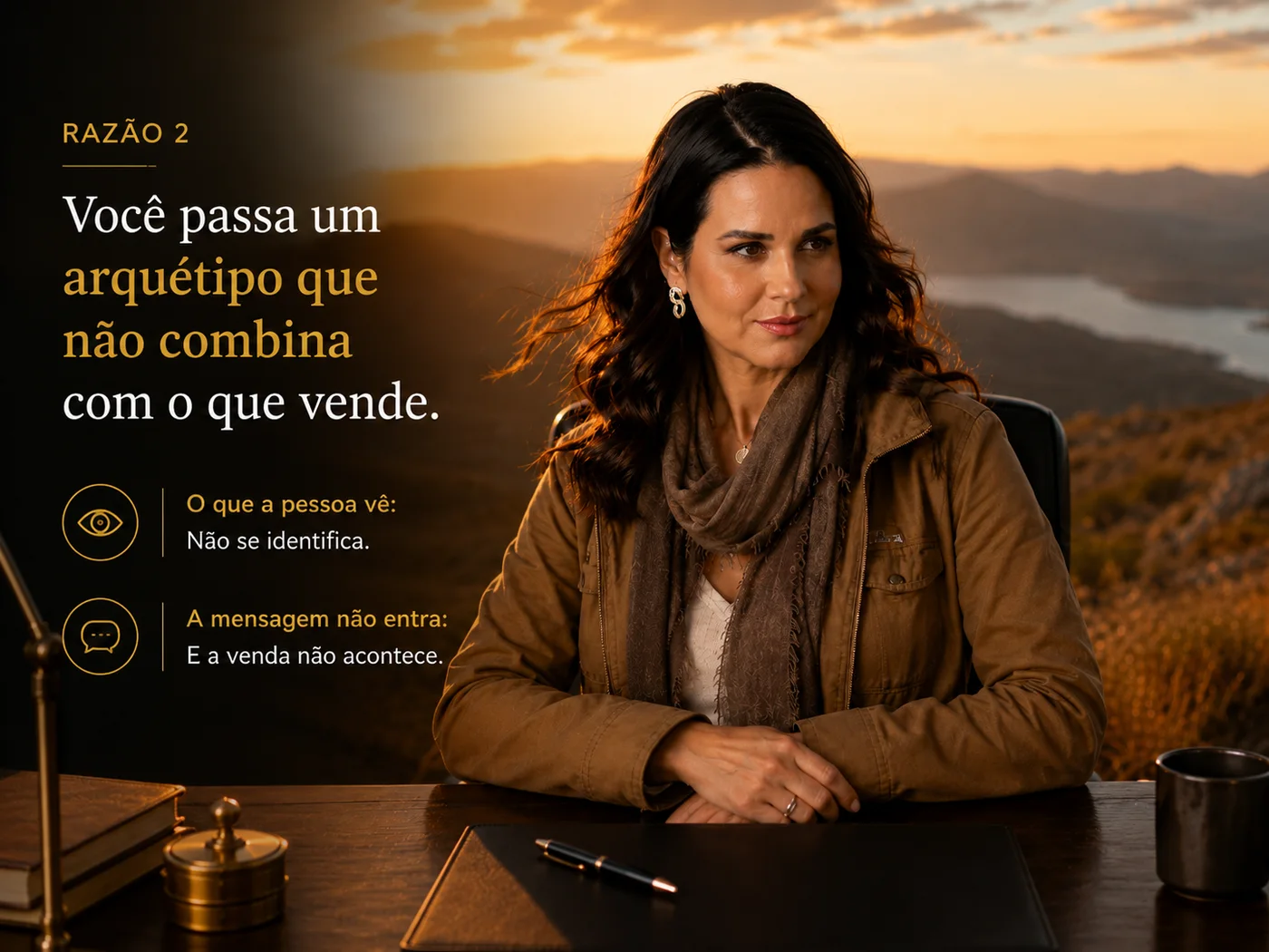 Você passa um arquétipo que não combina com o que vende: a pessoa não se identifica e a venda não acontece